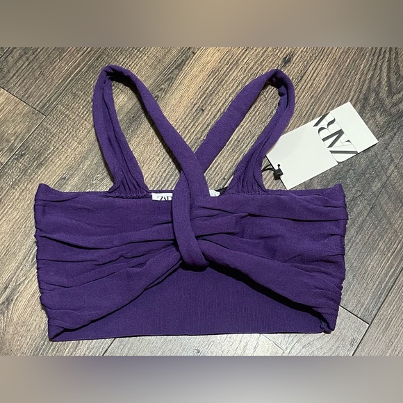 ZARA Purple Cropped Top - Picture 5 of 6